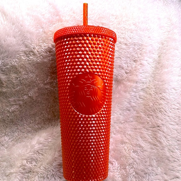 Venti Starbucks Cold Cup - Orange Studded  Fall 2022 Release - Picture 1 of 3